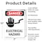 Signmission Electrical Hazard Danger Sign, Aluminum, 7in W x 10in L, 2PK OS-2PACK-DS-A-710-V-1196 - alternate 3
